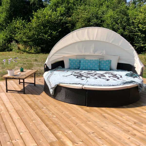 Py�re� solarium 230cm | �lyk�s sis��nrakennettu tyynyn s�ilytystila | Lyfco H�llviken