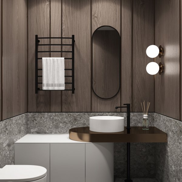 Sähköinen pyyhekuivain 52x78x12,5cm | Musta Sähköinen pyyhekuivain 52x78x12,5cm | Musta