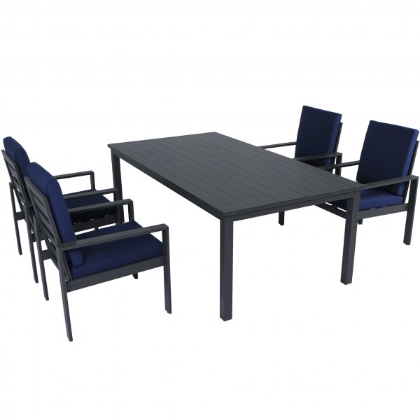 Premium ulkokalusteet alumiinista | Pöytä & 4 tuolia | Hamnviken Premium ulkokalusteet alumiinista | Pöytä & 4 tuolia | Hamnviken