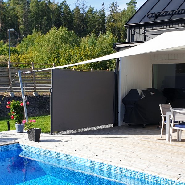 Korkea sivumarkiisi 1,8x3m | Aurinko-, tuuli- ja n�k�suojaksi | Metalcraft