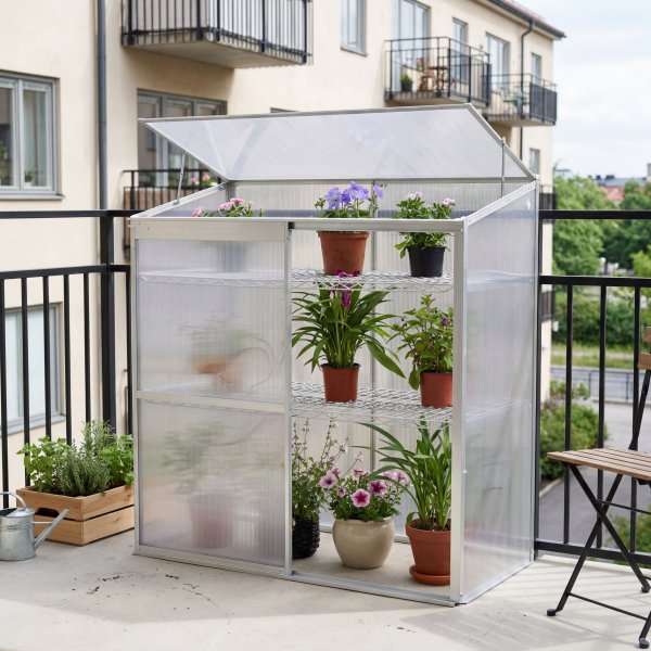 Kasvihuone parvekkeelle | Kanava muovi | Alumiinirunko Kasvihuone parvekkeelle | Kanava muovi | Alumiinirunko