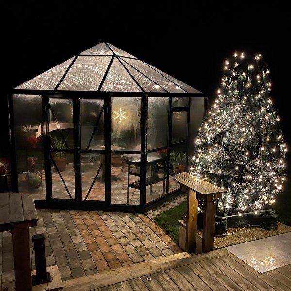 Orangery ja huvimaja 12,6m | Kuusikulmainen kasvihuone | 4mm turvalasi