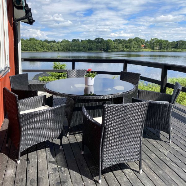 Py�re� ruokailuryhm� ulkokalusteet | 6 tuolia | Tyynyt mukana | Lyfco Tyl�sand