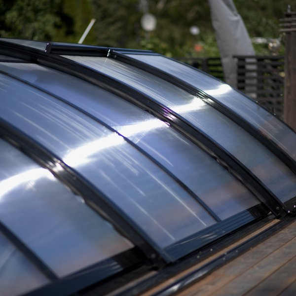 Altaan katto 4x8m sivuovella | Ammuttava - musta