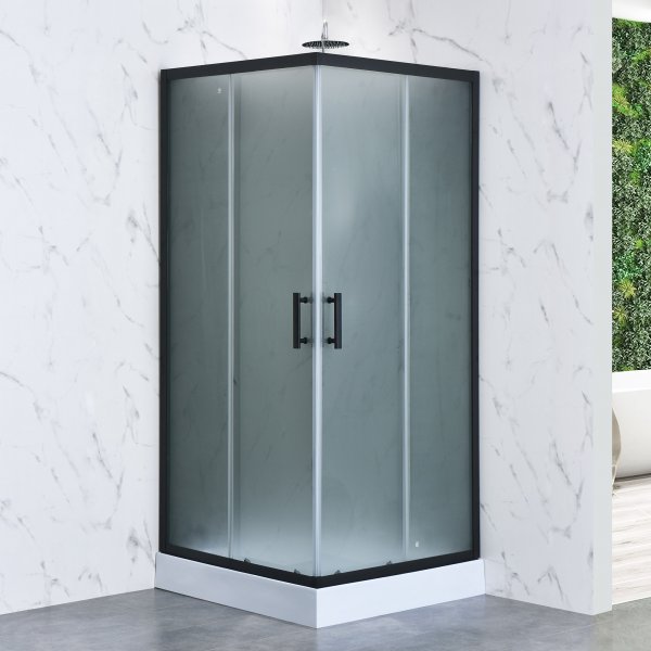 Täydellinen suihkukaappi sadesuihkulla | Musta Täydellinen suihkukaappi sadesuihkulla | Musta