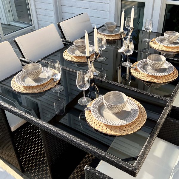 Ruokailuryhm ulkokalusteet | 10 paikkaa | Keinotekoinen rottinki | Lyfco Skrhamn