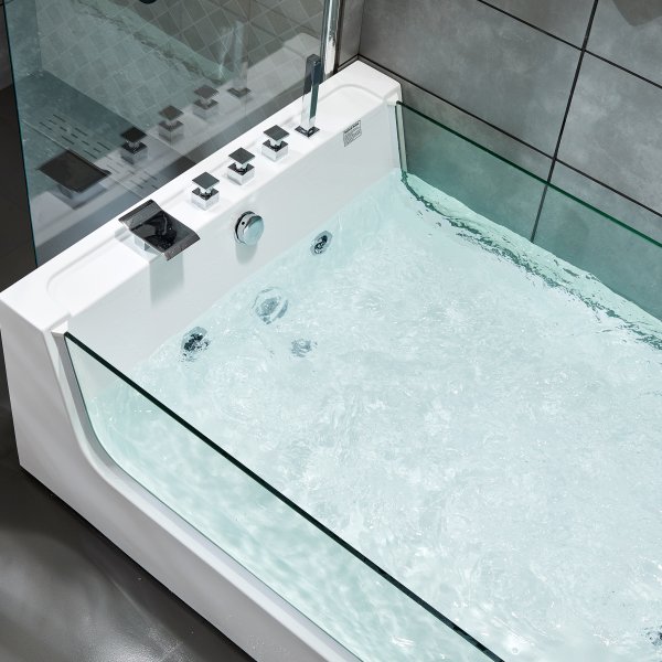 Suuri poreallas kahdelle 170x120cm | Lasilla ja lmmittimell | BK-007V