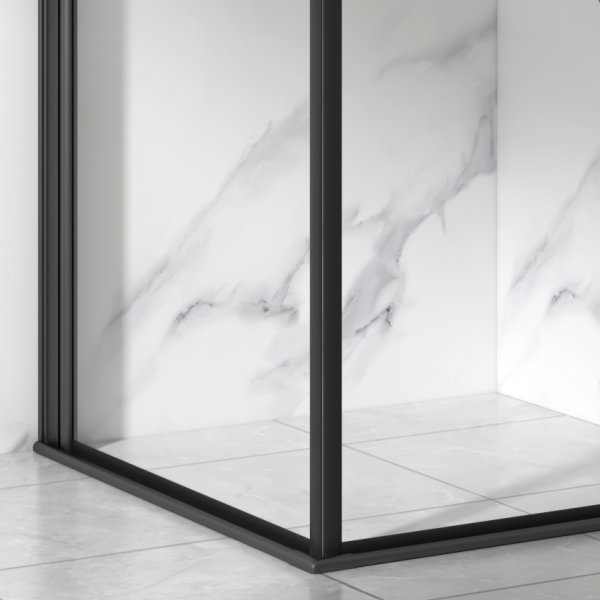 Suihkunurkka mustalla kehyksell | Alumiini ja turvalasi