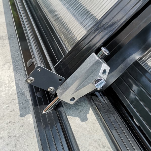 Altaan katto 4x8m sivuovella | Kiinteä polykarbonaatti 4mm | Musta Altaan katto 4x8m sivuovella | Kiinteä polykarbonaatti 4mm | Musta