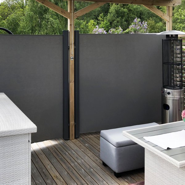 Korkea sivumarkiisi 1,8x3m | Aurinko-, tuuli- ja n�k�suojaksi | Metalcraft