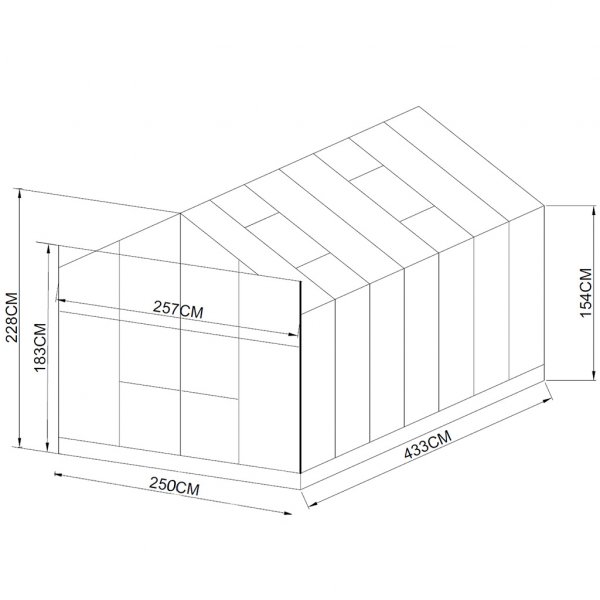 Lasikasvihuone 11,1m | 4mm turvalasi | 5 vuoden myrskytakuu