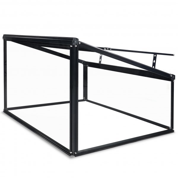 Minikasvihuone avattavalla ovella | 4mm turvalasi | Musta Minikasvihuone avattavalla ovella | 4mm turvalasi | Musta