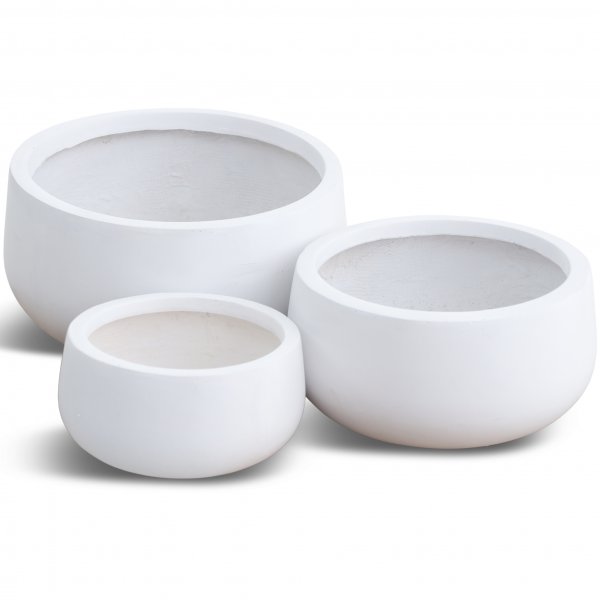 Kuituvahvisteiset ulkoruukut | 3 kpl | Valkoinen