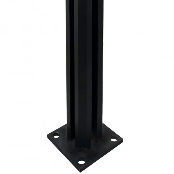 Kulmatolppa lasikaiteeseen - 90 astetta | Musta