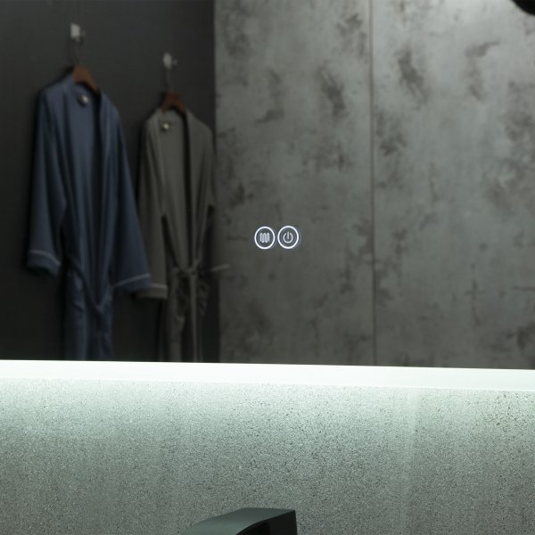 Kylpyhuonepaketti | Lipasto, senkki ja LED-peili | Mukana sekoitin