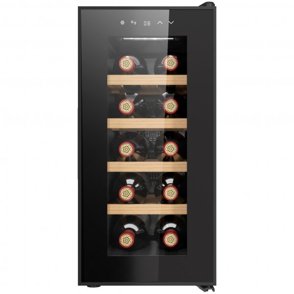 Viininjhdytin 10 pulloa | Erittin hiljainen | LED-valaistus | 26,5 cm kapea