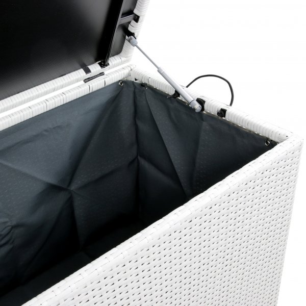 Keinotekoisesta rottinkista valmistettu tyynylaatikko ulkokalusteisiin | Valkoinen