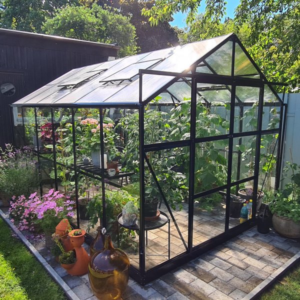 Kasvihuone 9,6 m | 4mm turvalasi | 5 vuoden myrskytakuu