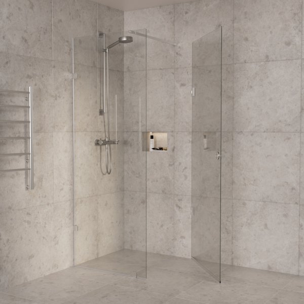 Suihkunurkka/suihkuseint 80x80x210cm | Kirkas lasi kromiyksityiskohdilla | Avery