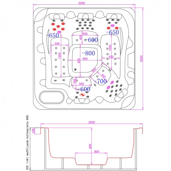 Kylpytynnyri Vivid Dreams WiFi - 5-6 henkilöä | Musta painos | Lyfco Kylpytynnyri Vivid Dreams WiFi - 5-6 henkilöä | Musta painos | Lyfco