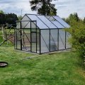 Asiakaskuva Kasvihuone 7,2m� | Eritt�in korkea viljelykorkeus | 6mm kanava muovi | Musta