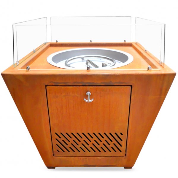 Kaasulämmitteinen takka corten-teräksestä | Ulkokäyttöön | Husum Kaasulämmitteinen takka corten-teräksestä | Ulkokäyttöön | Husum