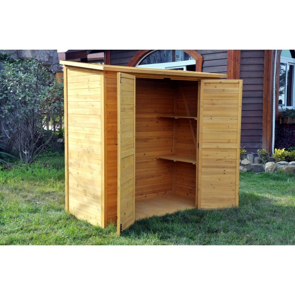 Puutarhavaja 190x93x185 cm | Kaksiosainen Ovi | Luonnollinen Puuviimeistely