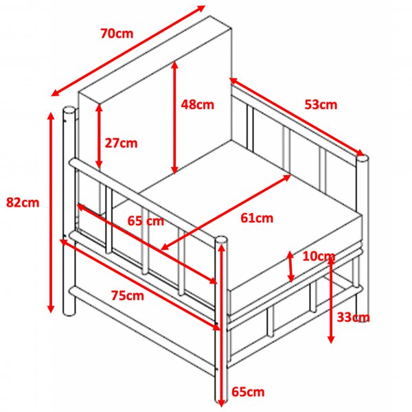 Aurinkotuoliryhm / sohvaryhm bambusta | Irrotettavalla pllisell | Lovn