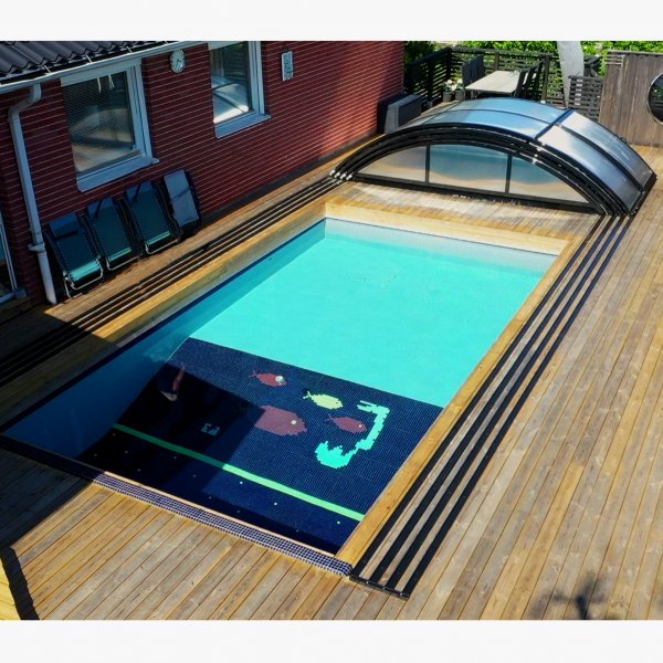 Altaan katto 4x8m sivuovella | Ammuttava - musta